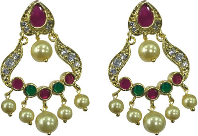 

Sri Kapi Pearls FE133 Cubic Zirconia Alloy Chandbali Earring