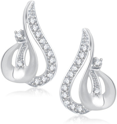 

Meenaz Beauty Design Rhodium Cubic Zirconia Alloy Stud Earring
