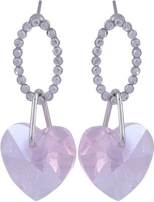 

Pink Rose Loving Heart Alloy Drop Earring