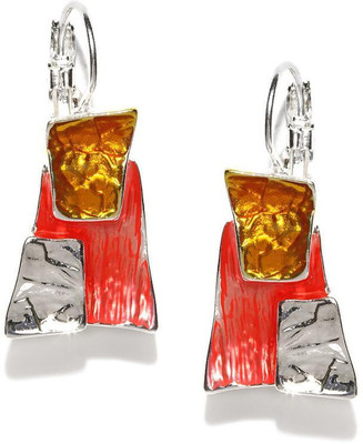 

Blissdrizzle Silver-Toned & Coral Pink Alloy Clip-on Earring