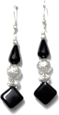 

Tangerine Semiprecious Agate White Metal Dangle Earring