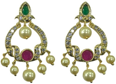 

Sri Kapi Pearls FE121 Cubic Zirconia Alloy Chandbali Earring