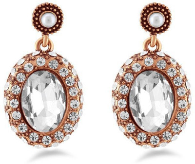 

Jazz Jewellery Beautiful & Exquisite AD Stone Earrings with White Pearl Alloy Drop Earring
