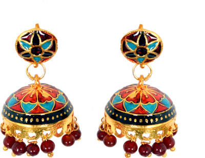 

The Trendy Trendz Traditional Rajasthani Meenakari Copper, Alloy Jhumki Earring