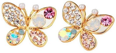 

Girlz! Sweet Pearl Hollow Crystal Alloy, Metal, Mother of Pearl, Crystal Stud Earring