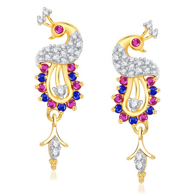 

VK Jewels Vintage Peacock Cubic Zirconia Alloy Drop Earring