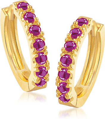 

Meenaz Narrow Broad Cubic Zirconia Alloy Hoop Earring