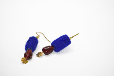 

Ba No Batwo Blue Coin Rangakriti Cotton Dori, Plastic Dangle Earring