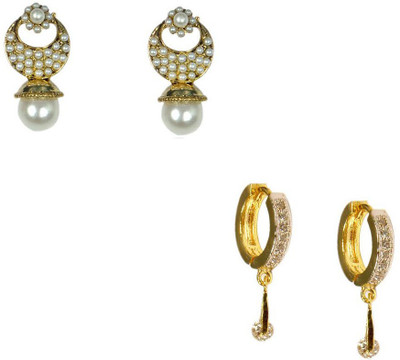 

Rashi Jewellery Style Diva 2 Combo Cubic Zirconia Alloy Earring Set