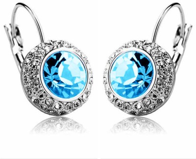Via Mazzini Princess Kate Inspired Crystal Crystal Metal Hoop Earring
