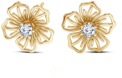 

Anopchand Tilokchand Jewellers Post & Butterfly Cubic Zirconia Silver Stud Earring