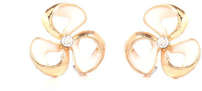 GoldNera White Flower Alloy Stud Earring GoldNera Earrings