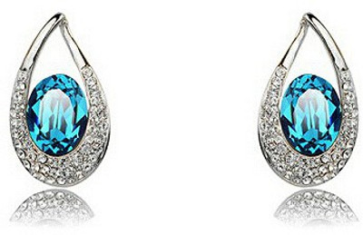 

Silver Shoppee Valentine Special Crystal, Cubic Zirconia Metal Stud Earring