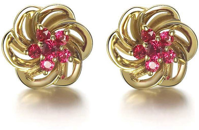 

Kataria Jewellers Floral Swarovski Crystal Silver Stud Earring