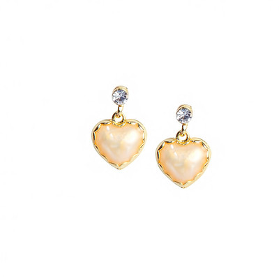 

Bezel ME - 41 Golden White Alloy Drop Earring