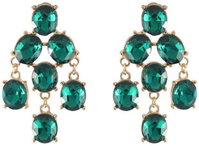 

Oomph Gold & Green Crystal Fashion Jewellery for Women, Girls & Ladies Metal Dangle Earring