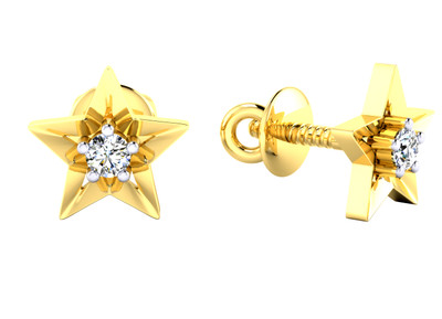 

Samaira Gem and Jewelery Star Yellow Gold 14kt Swarovski Crystal Stud Earring