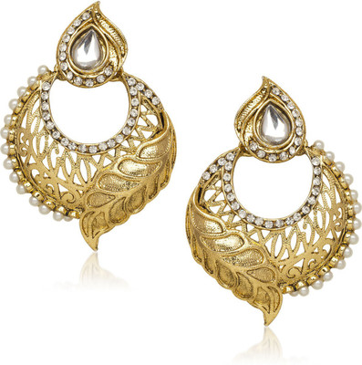

Meenaz Amazing White Stone Design Cubic Zirconia Alloy Chandelier Earring