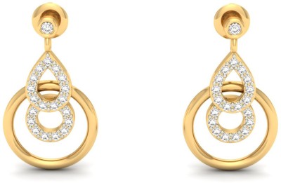 

Jewels5 Lisianthia Yellow Gold 14kt Diamond Drop Earring(Rhodium Plated)