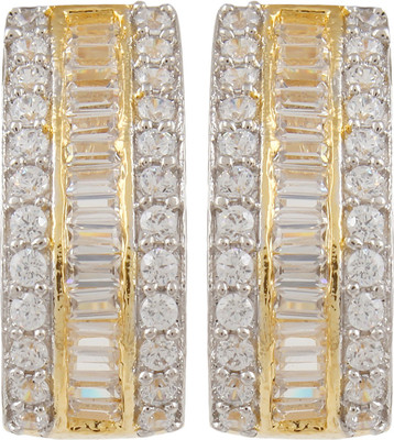 

Affinity Baguette Studded Cubic Zirconia Alloy, Silver Stud Earring