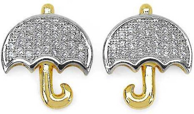 

Johareez Floral Cubic Zirconia Copper Stud Earring