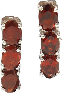 Angel Jewels Spring Sparkle Garnet Silver Stud Earring