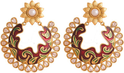 

Grace Jewels BEAUTIFUL MEENAKARI AND KUNDAN Alloy Chandbali Earring