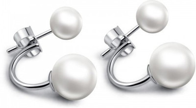 

Aaishwarya Funky Double Pearl Ear Jackets Alloy Stud Earring