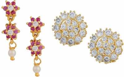 

Parinaaz Style Diva Cubic Zirconia Alloy Earring Set