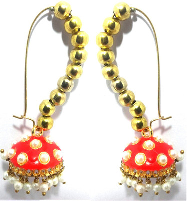 

Kshitij Jewels Meenakari- Azure Color of Heaven Alloy Jhumki Earring