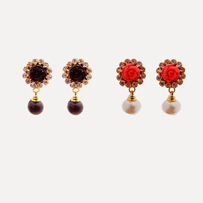 

Nisa Pearls Pearl Alloy Earring Set
