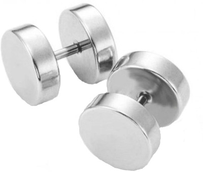 

the jewelbox Round Barbell Dumbell Stainless Steel Stud Earring