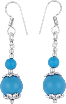 Pearlz Ocean 2.5 Inch Blue Howlite Round Shaped Alloy Drops & Danglers