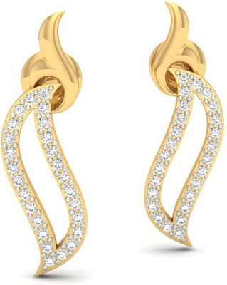 

Jewels5 Alberta Yellow Gold 14kt Diamond Stud Earring(Rhodium Plated)