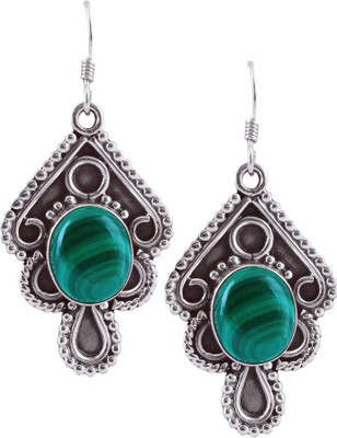 

Zivah Trendy Green Malachite Sterling Silver Dangle Earring