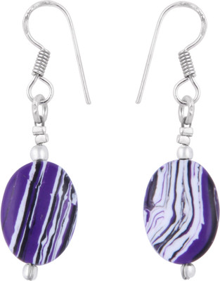 

Pearlz Ocean 2.5 Inch Dyed Howlite Purple Oval Shaped Alloy Dangle Earring