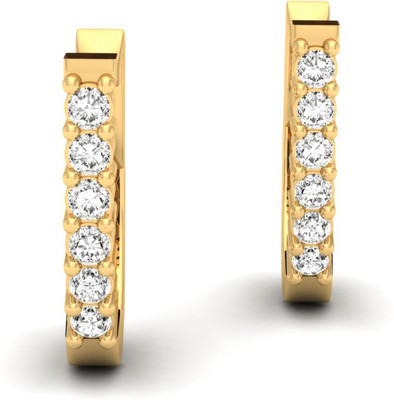 

Jewels5 Bulbine Yellow Gold 18kt Diamond Hoop Earring(Rhodium Plated)