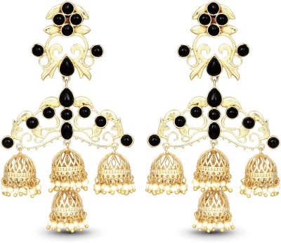 Johareez Designer Gold Plated Temple Jhumki Earrings Brass Jhumki Earring