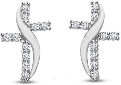 

Anopchand Tilokchand Jewellers relegious special cross stud Cubic Zirconia Silver Stud Earring