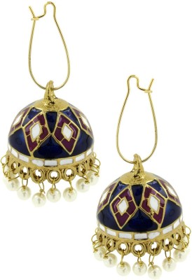 the jewelbox Vibrant Meenakari Copper Jhumki Earring