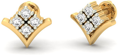 

Jewels5 Lilac Yellow Gold 14kt Diamond Stud Earring(Rhodium Plated)