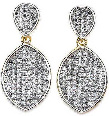 

Johareez Floral Cubic Zirconia Copper Drop Earring