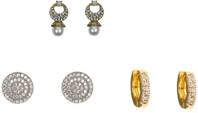 

Rashi Jewellery Style Diva 3 Combo Cubic Zirconia Alloy Earring Set