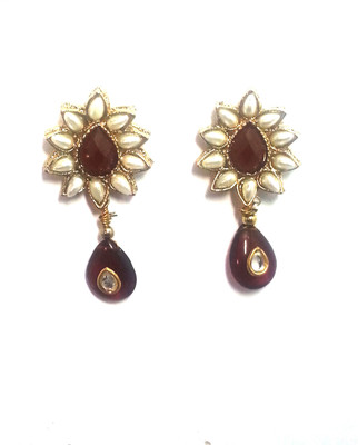 

Kshitij Jewels Floral Delight Alloy Drop Earring