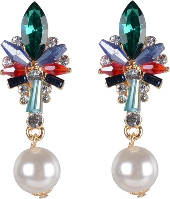 Shining Jewel Marquise Delight Crystal Brass Drops & Danglers