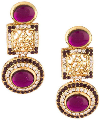 

Being Women Elegant Gold Plated With Stone Studded Fashion Alloy Drop Earring