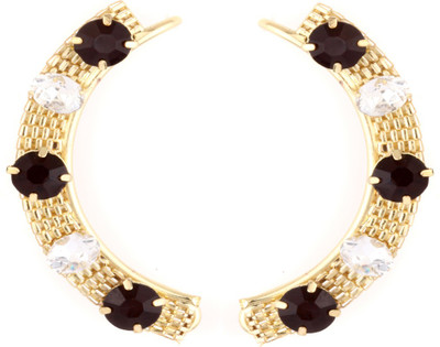 Trinketbag Black and White Embedded Bow Alloy Cuff Earring