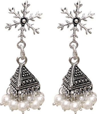 

Abhooshan Designer Ethnic Silver, Alloy Jhumki Earring