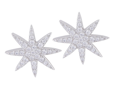 

Siri Creations 92.5 Star design Sterling Silver Stud Earring