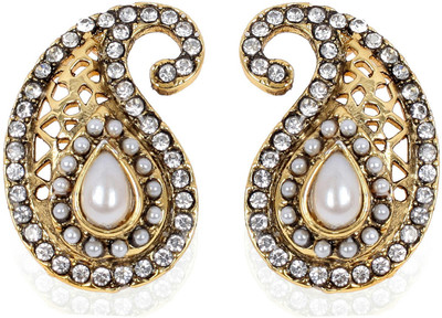 

Bezel T - 684 Antique Gold Pearl Alloy Drop Earring